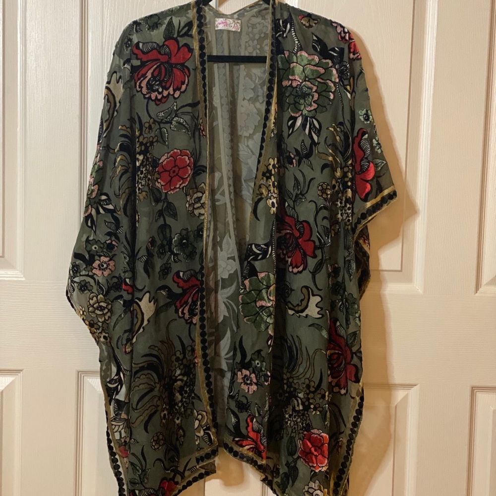 Free People Velvet Burnout floral Kimono